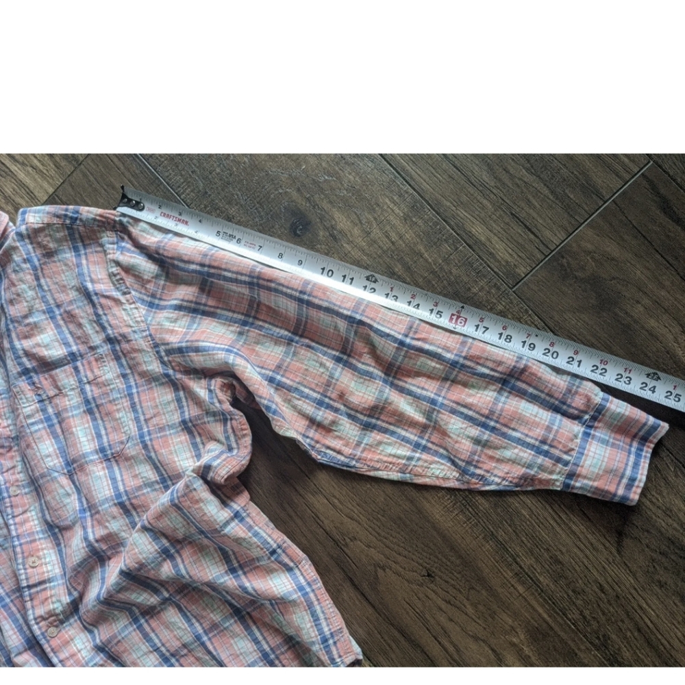 Southern Tide Mens Classic Fit XL Orange & Blue Plaid Button Down Long Sleeve. - Picture 8 of 12